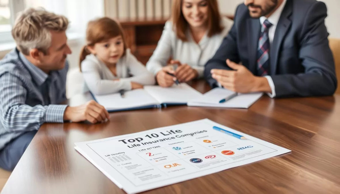 Top 10 life insurance companies in USA 2025 comparison showing financial strength ratings and policy options