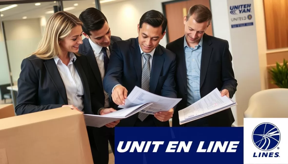 United Van Lines corporate relocation specialists coordinating an international office move