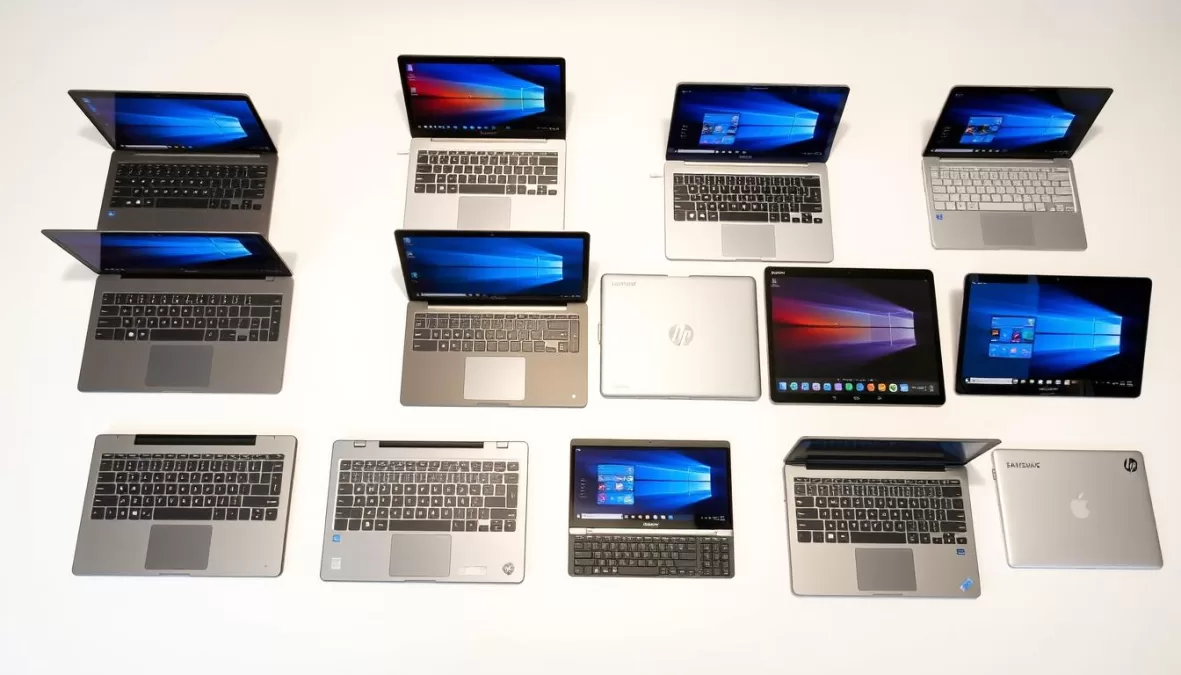 Various 2025 Chromebook models displayed side by side showing different form factors