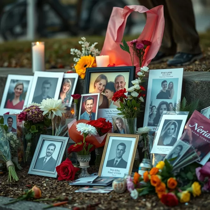 Victim-centered approach in modern true crime storytelling showing memorial and family interviews