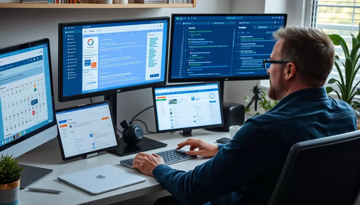 Virtual assistant using AI tools to manage tasks for Top 10 side hustles with AI 2025