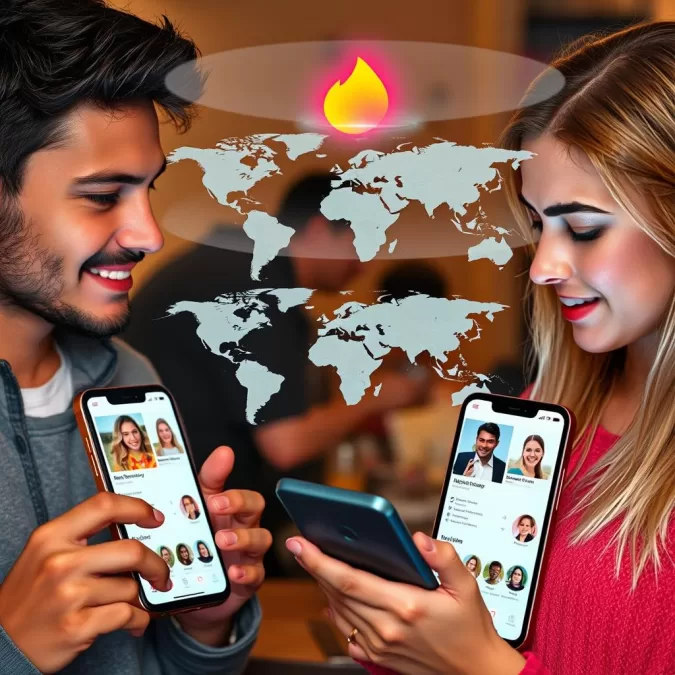 Young adults using Tinder Max's global matching feature to connect across countries in 2026