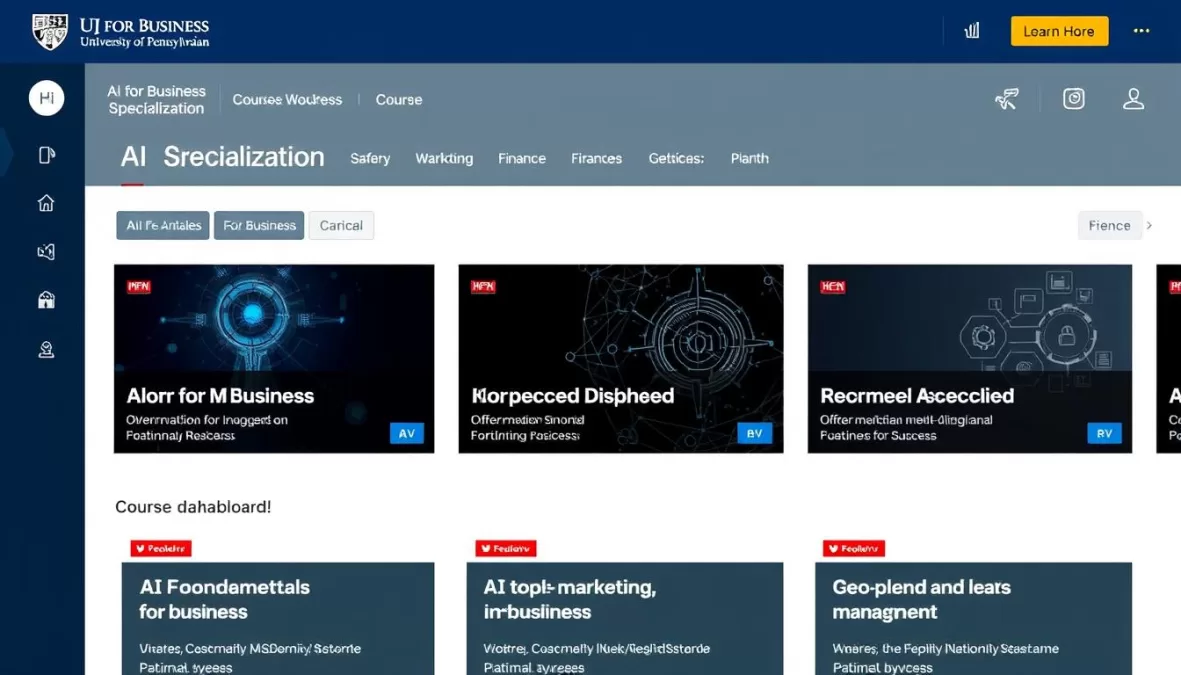 AI for Business Specialization showing business applications of AI for beginners certification 2026