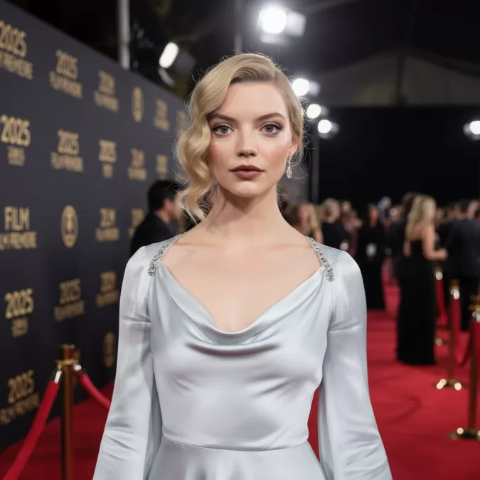 Anya Taylor-Joy at a 2025 film premiere showcasing her unique beauty