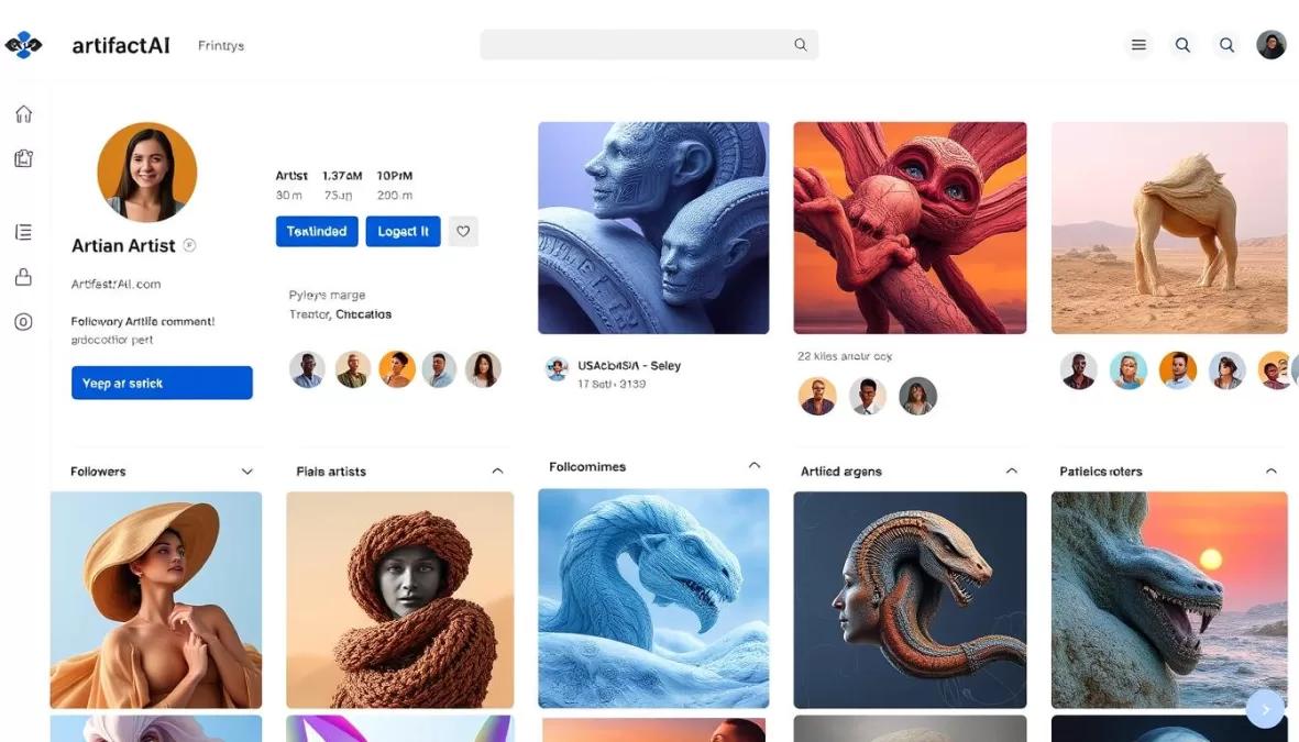 ArtifactAI community and social features for AI artists