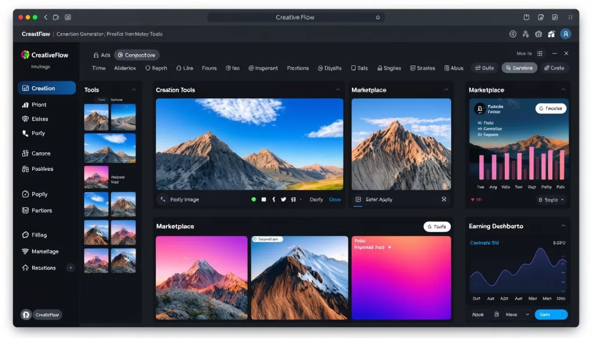 CreativeFlow integrated AI creation and monetization workflow