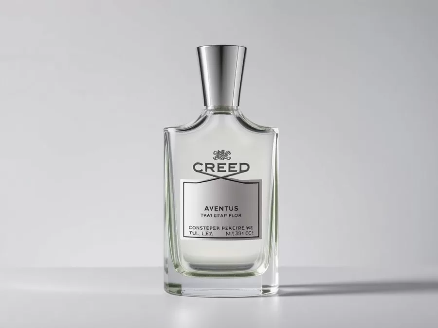 Creed Aventus bottle with its iconic design and emblem