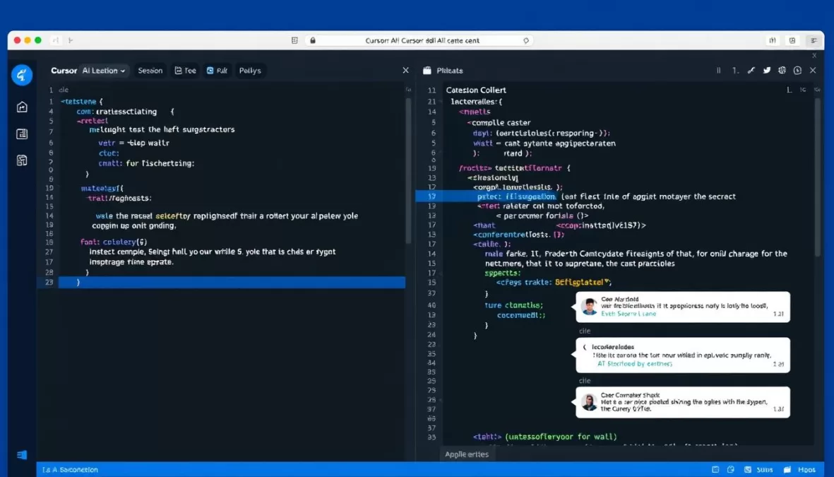 Cursor AI-native code editor interface showing chat and code generation for top 10 best AI for coding in 2025