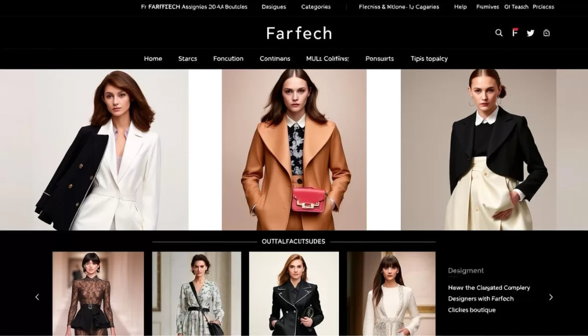 Farfetch website displaying luxury designer fashion from global boutiques