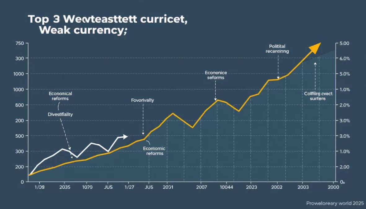 Graph showing potential recovery scenarios for weak currencies with economic reform indicators