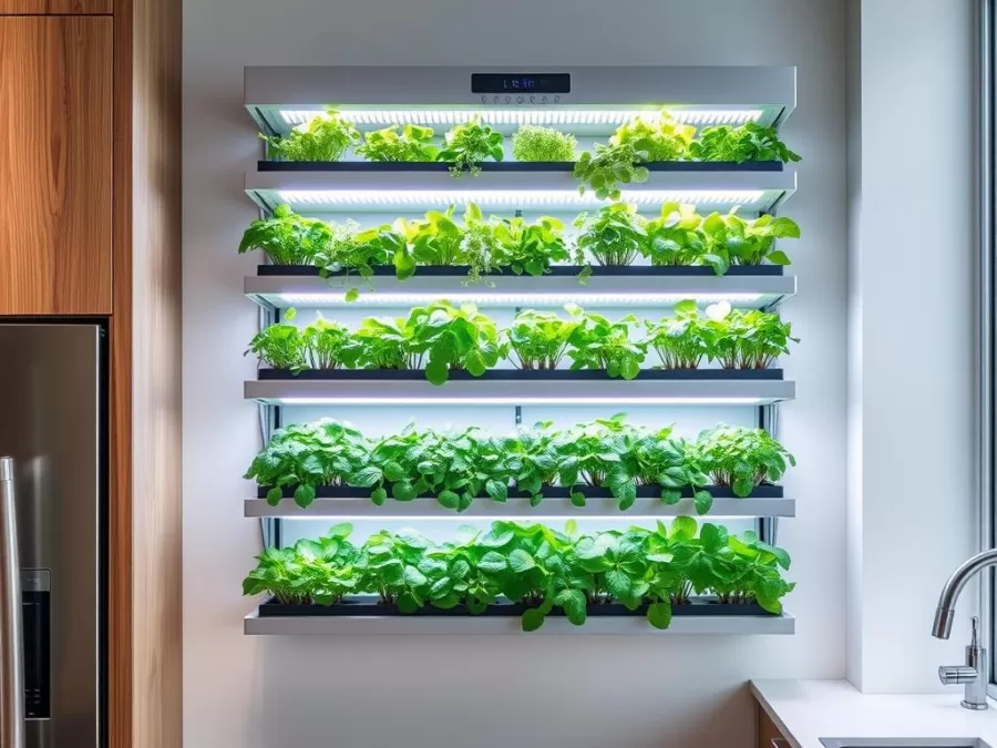 Home vertical farming system growing fresh produce, representing one of the Top 10 Products People Spent the Most Money on in 2025