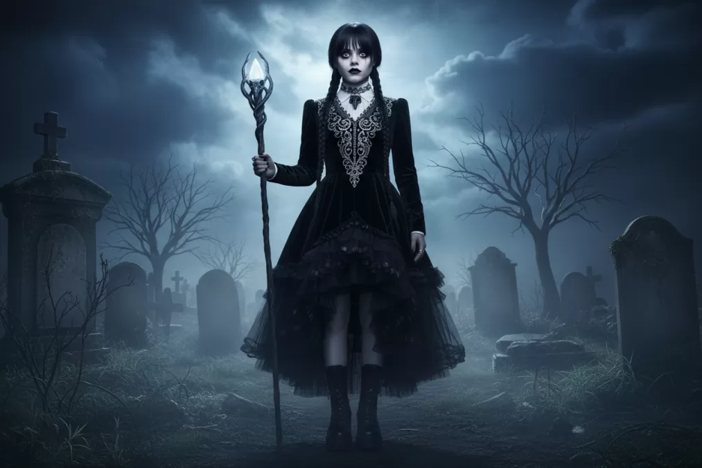 Jenna Ortega in character from Wednesday Season 2 in 2025