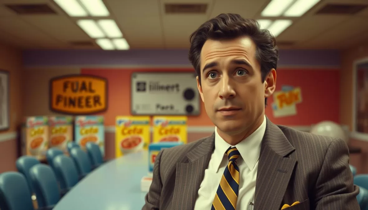 Jerry Seinfeld in a 1960s business suit from Netflix movies 2025 comedy Unfrosted