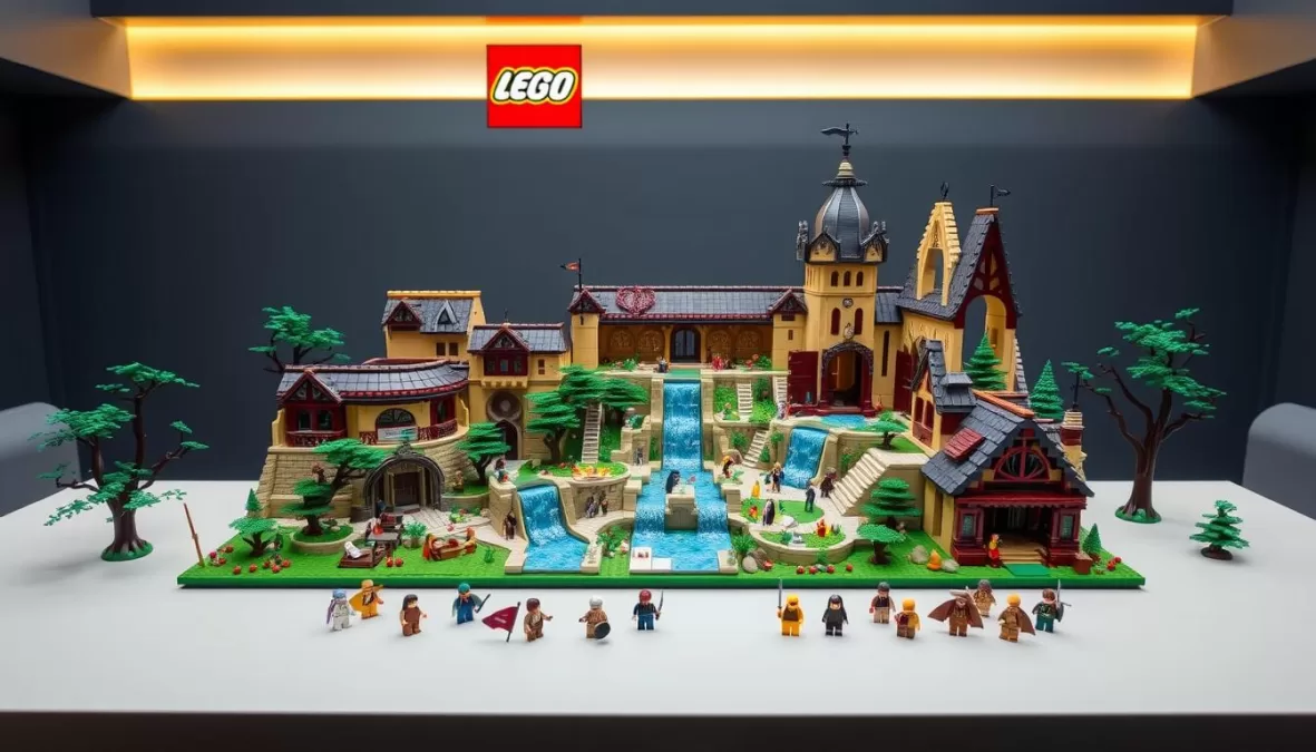LEGO Icons The Lord of the Rings: Rivendell showing the elven architecture with all detailed sections and minifigures, part of the top 10 largest LEGO sets in the world 2025