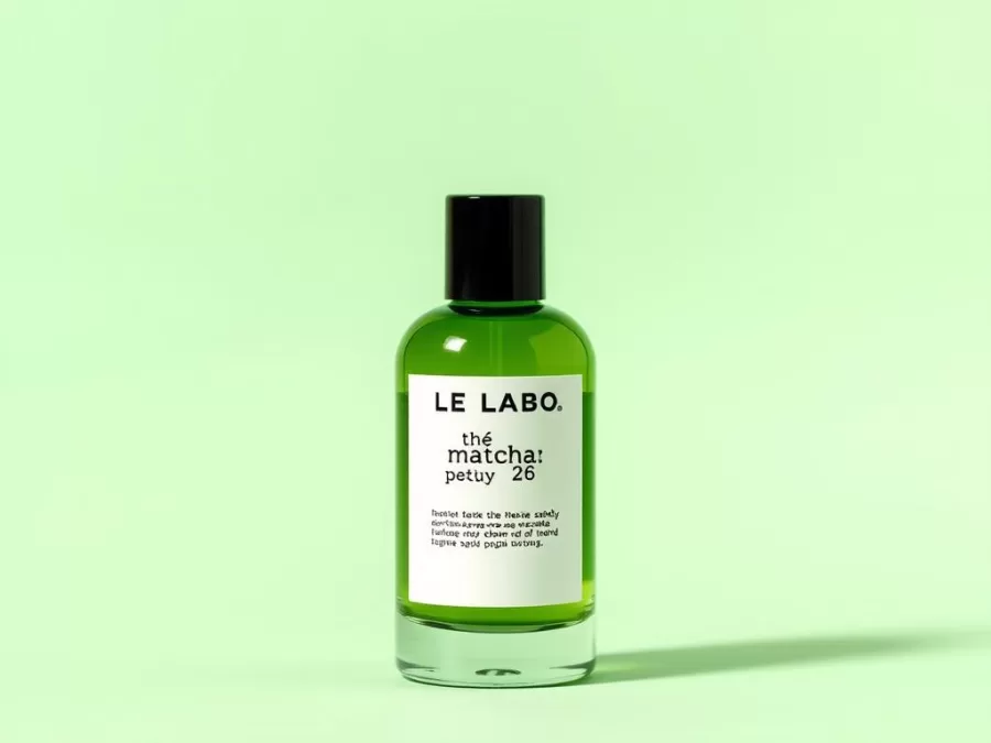 Le Labo Thé Matcha 26 bottle with its distinctive minimalist laboratory-style design