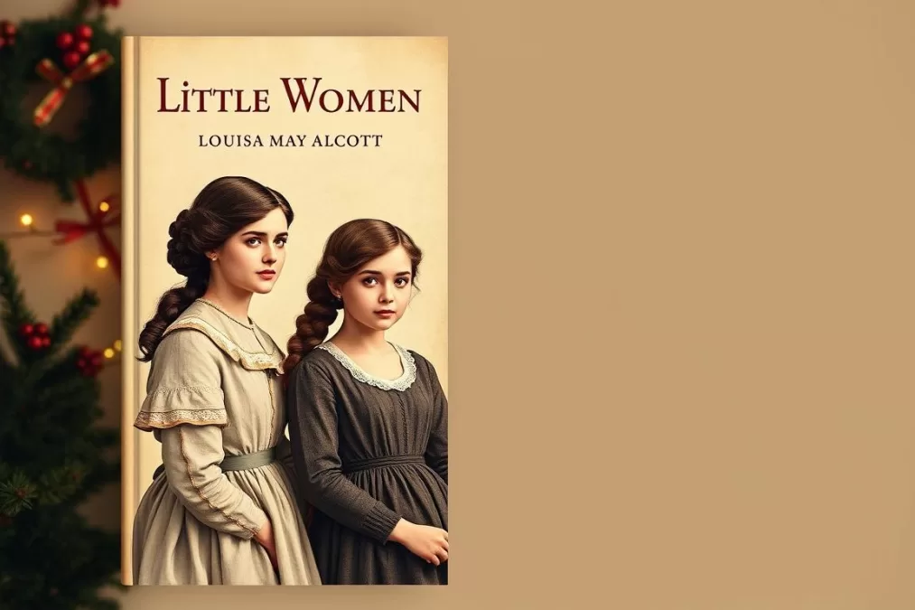 Little Women by Louisa May Alcott book cover showing the March sisters