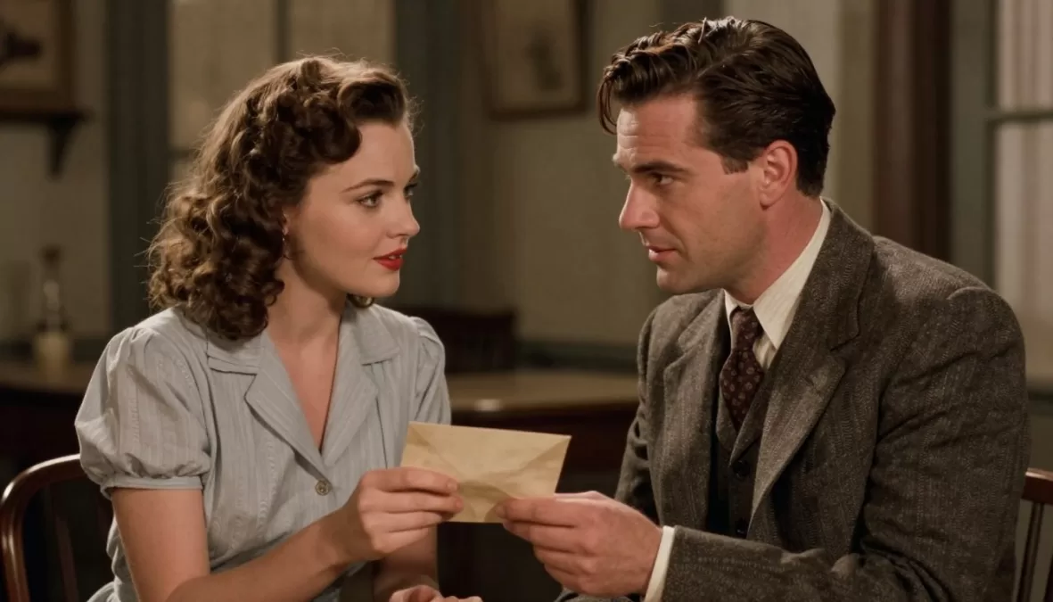 Love Letters historical romance showing couple in period costumes