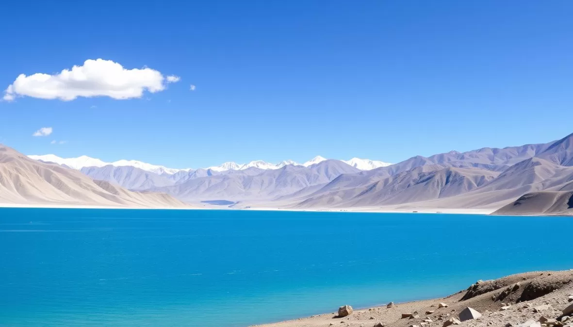 Pangong Lake in Ladakh with mountains in the background, one of the top 10 best travel destinations in India for 2026