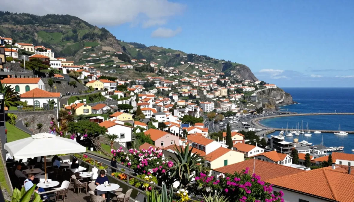 Panoramic view of Funchal, Madeira with its lush green landscapes and ocean views in January 2026