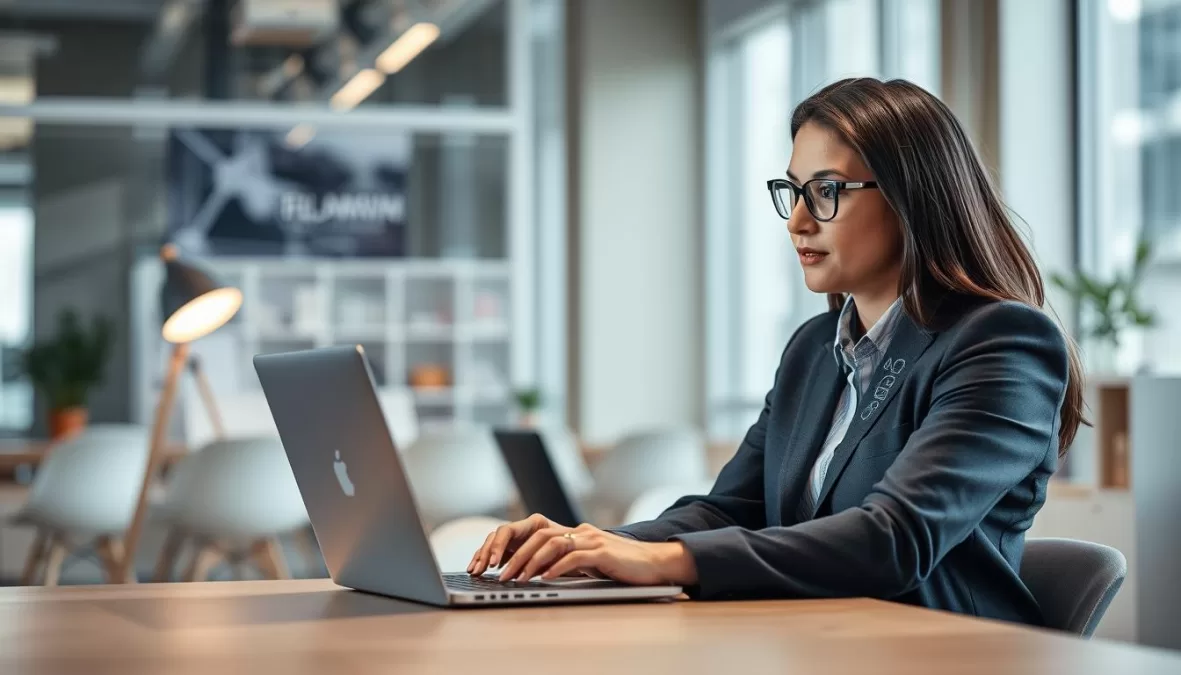 Person studying AI certification for beginners 2026 on laptop with digital AI visualization