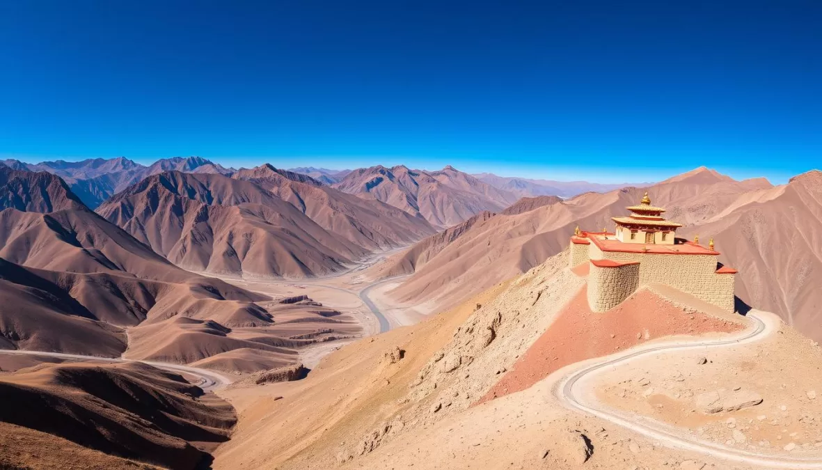 Spiti Valley in Himachal Pradesh with dramatic mountain landscapes and a Buddhist monastery, featured in the top 10 best travel destinations in India for 2026