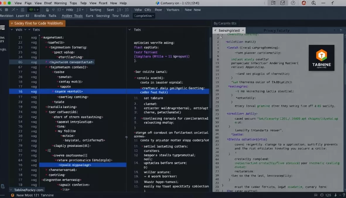Tabnine privacy-focused AI coding assistant showing secure code completion for top 10 best AI for coding in 2025