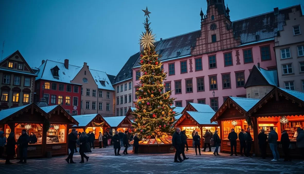 Tallinn's Town Hall Square Christmas market with its historic Christmas tree tradition, top 10 christmas markets in europe 2025
