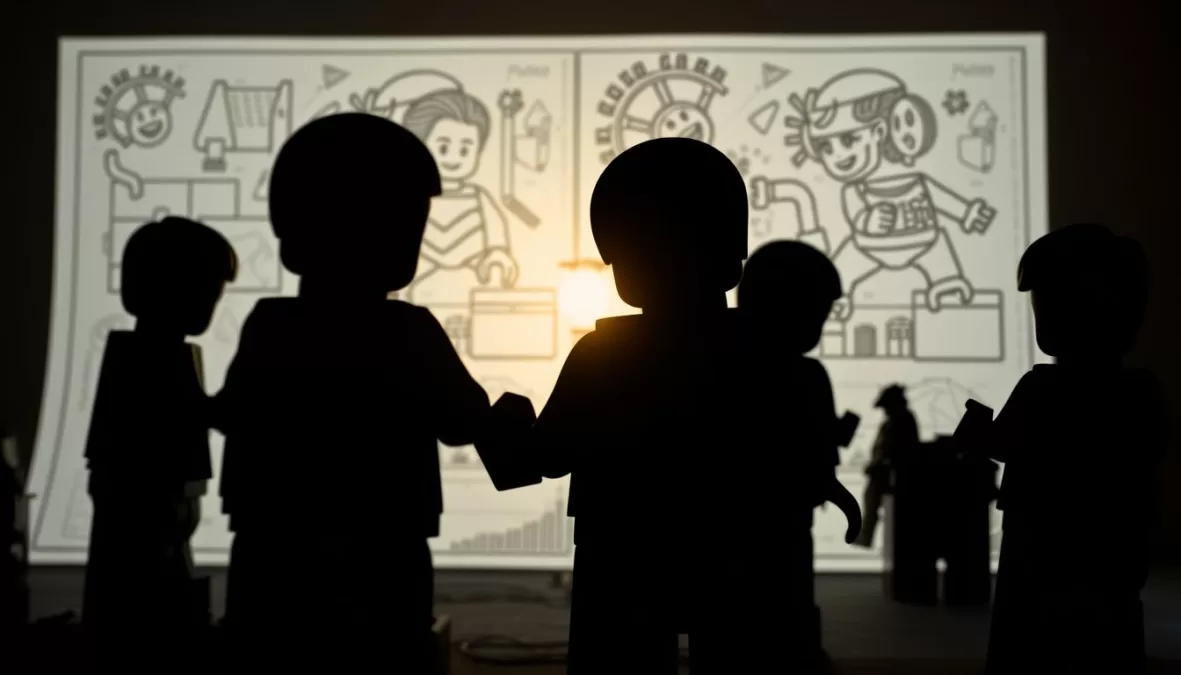 Teaser image showing silhouettes of potential future large LEGO sets that might join the top 10 largest LEGO sets in the world beyond 2025