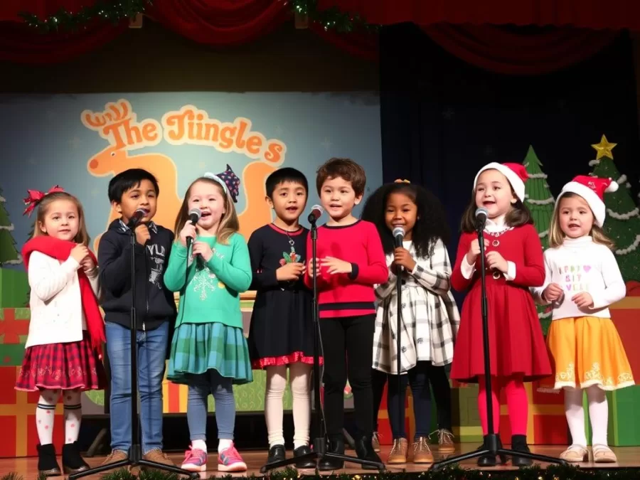 The Jingle Kids performing Santa's Magical Sleigh Ride, one of the top 10 new Christmas songs 2025 for kids