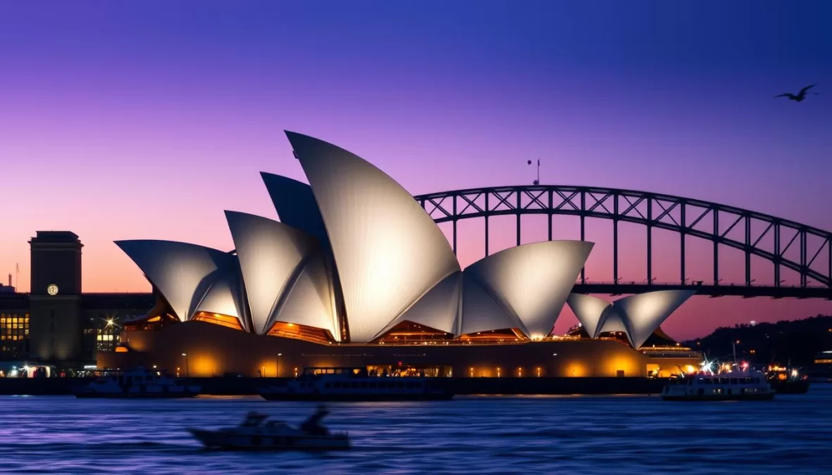 The iconic Sydney Opera House with its distinctive sail-shaped design, among the top 10 Australia tourist attractions