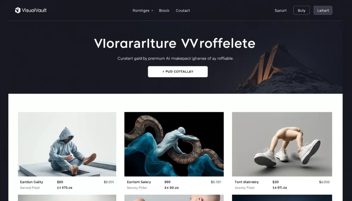 VisualVault premium AI art gallery interface