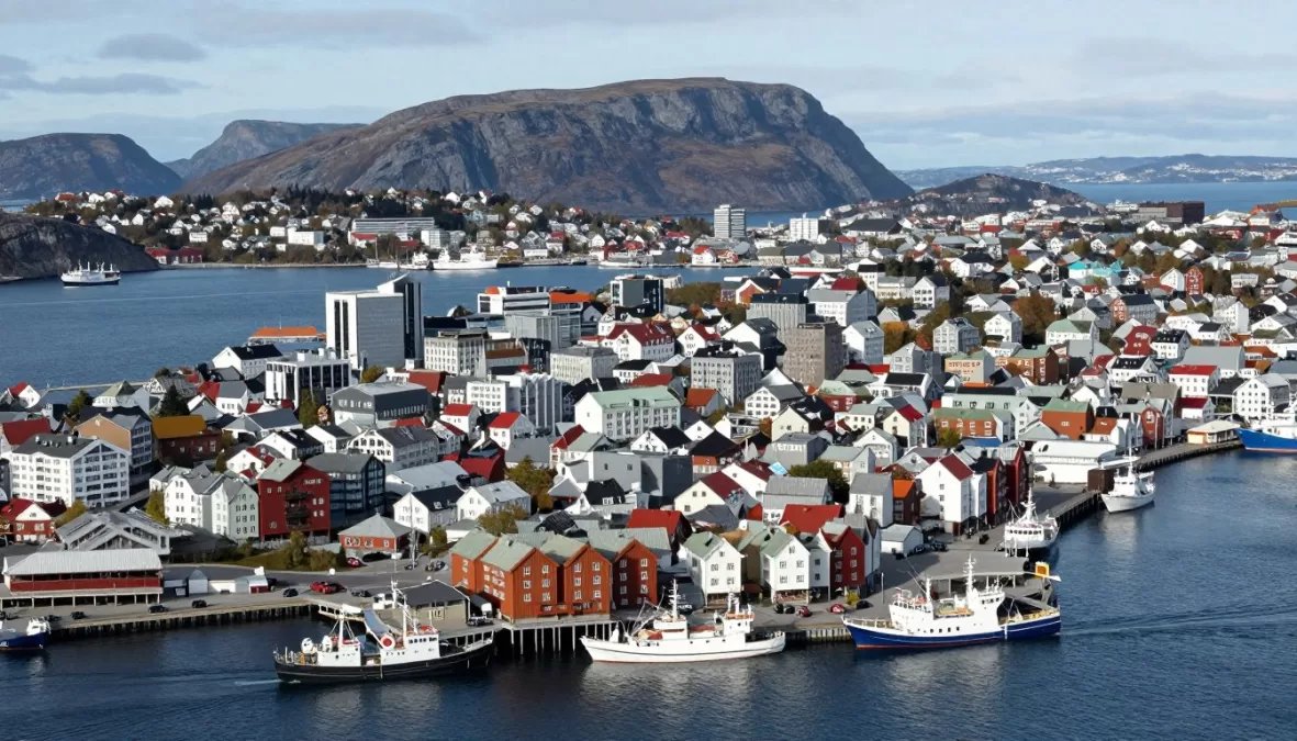 Aerial view of Nuuk, Greenland's capital and economic center in 2025