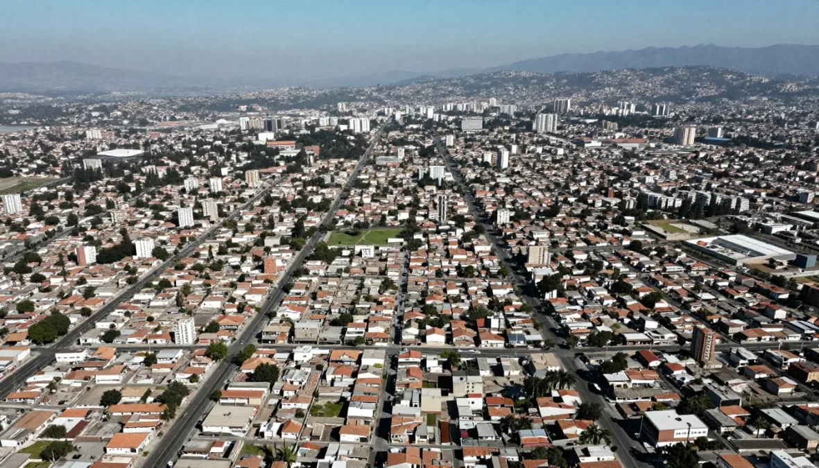 Aerial view of Tijuana, Mexico - projected to be among the most dangerous cities in the world 2026