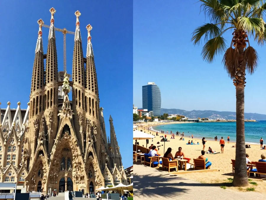 Barcelona's Sagrada Familia and beach views in summer 2026