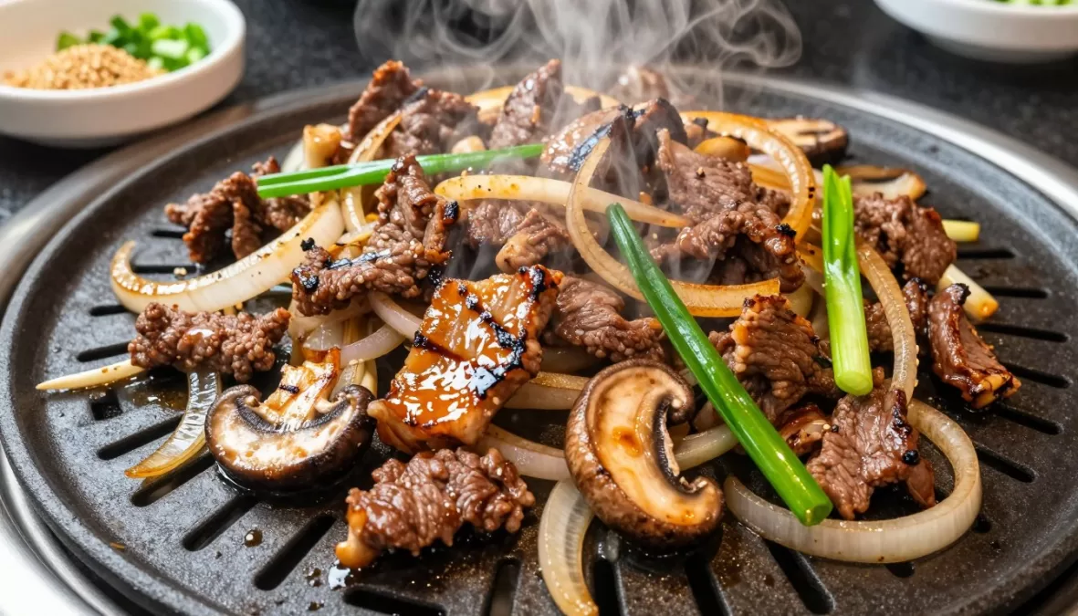 Bulgogi Korean marinated beef with vegetables