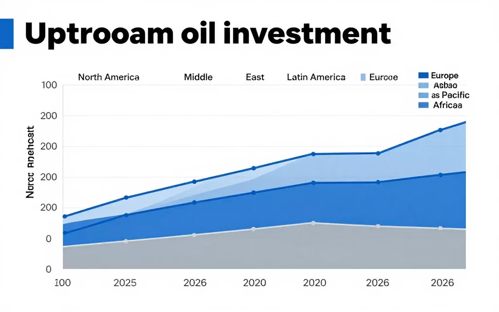 Chart showing projected upstream oil investment by region through 2026