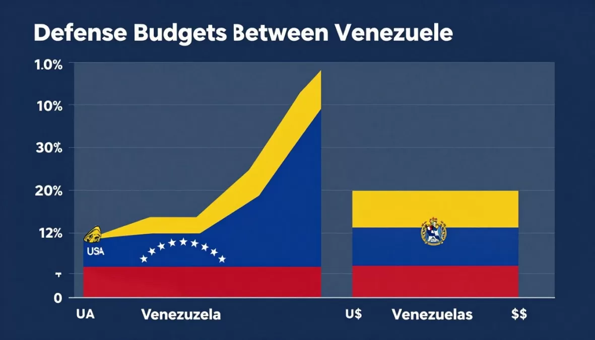Defense budget comparison chart for Venezuela vs USA military comparison