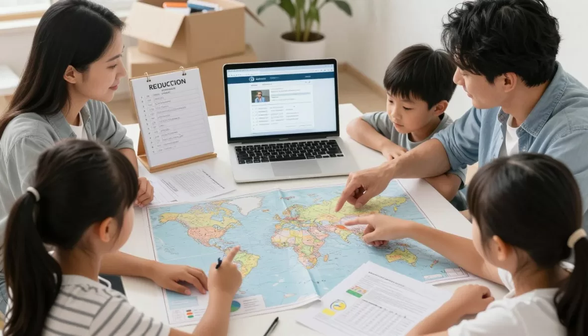 Family planning international relocation with maps and documents