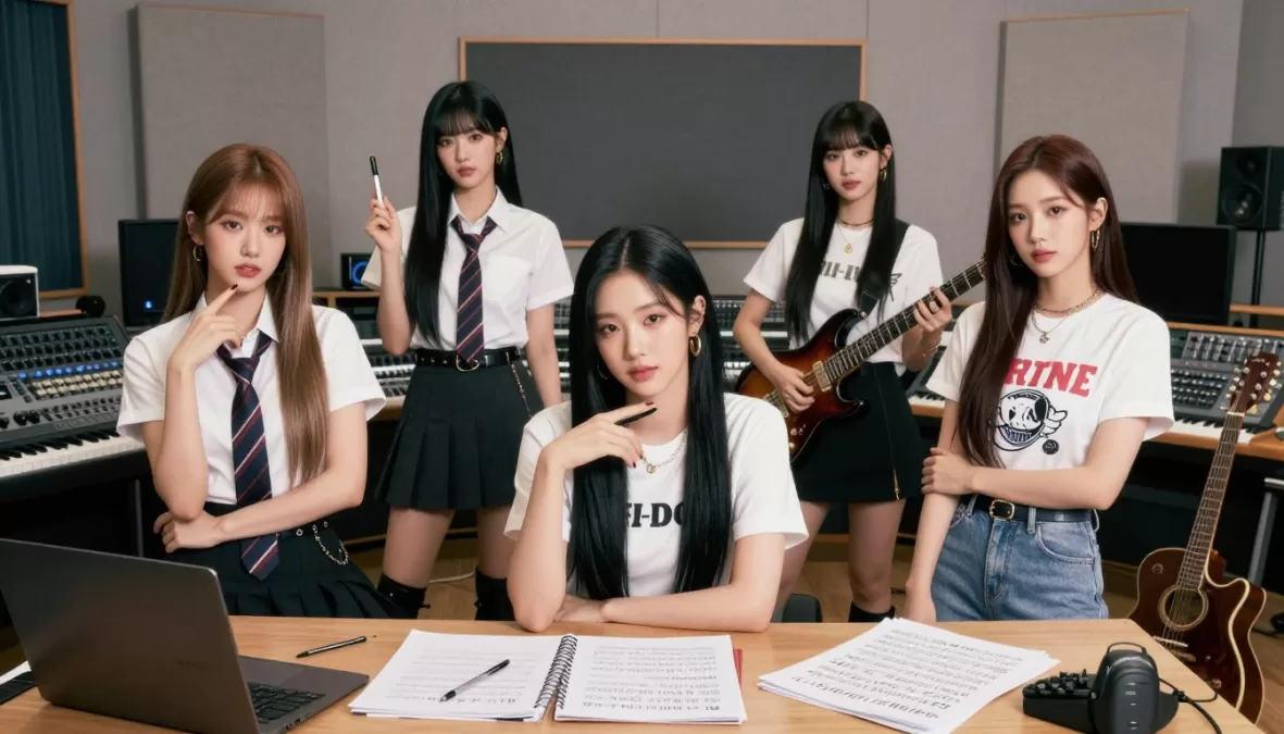 (G)I-DLE showcasing their self-produced music concept, positioned at #7 in top 10 kpop groups 2026