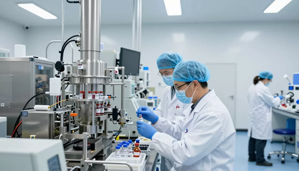 GSK vaccine research and production facility with scientists working on next-generation vaccines