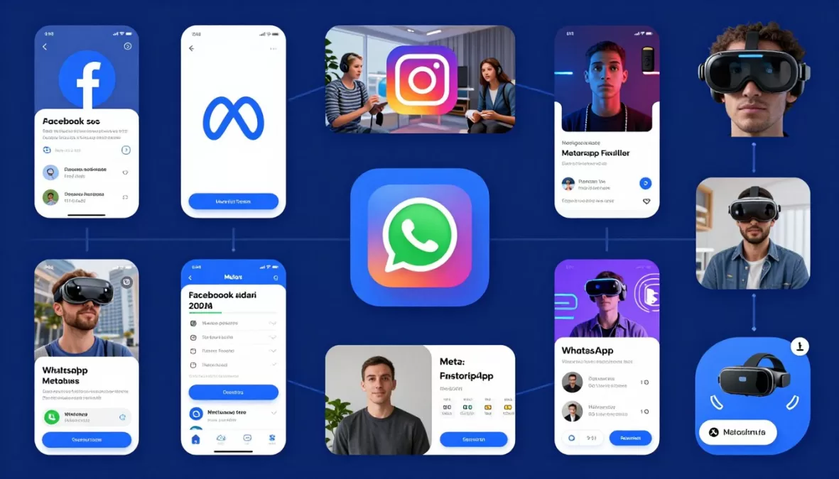 Meta's social platforms and metaverse technology visualization