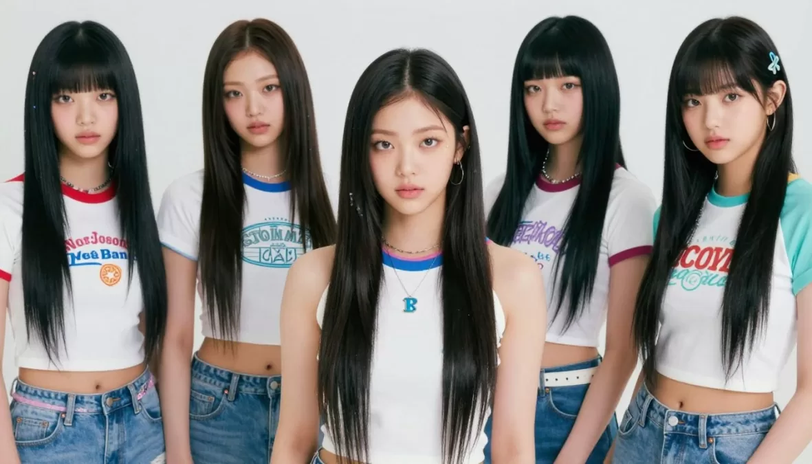 NewJeans with their refreshing Y2K-inspired aesthetic, ranked #6 in top 10 kpop groups 2026