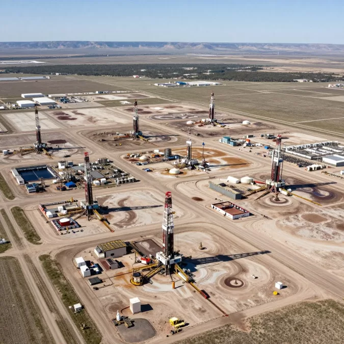 Permian Basin shale oil operations in Texas, United States
