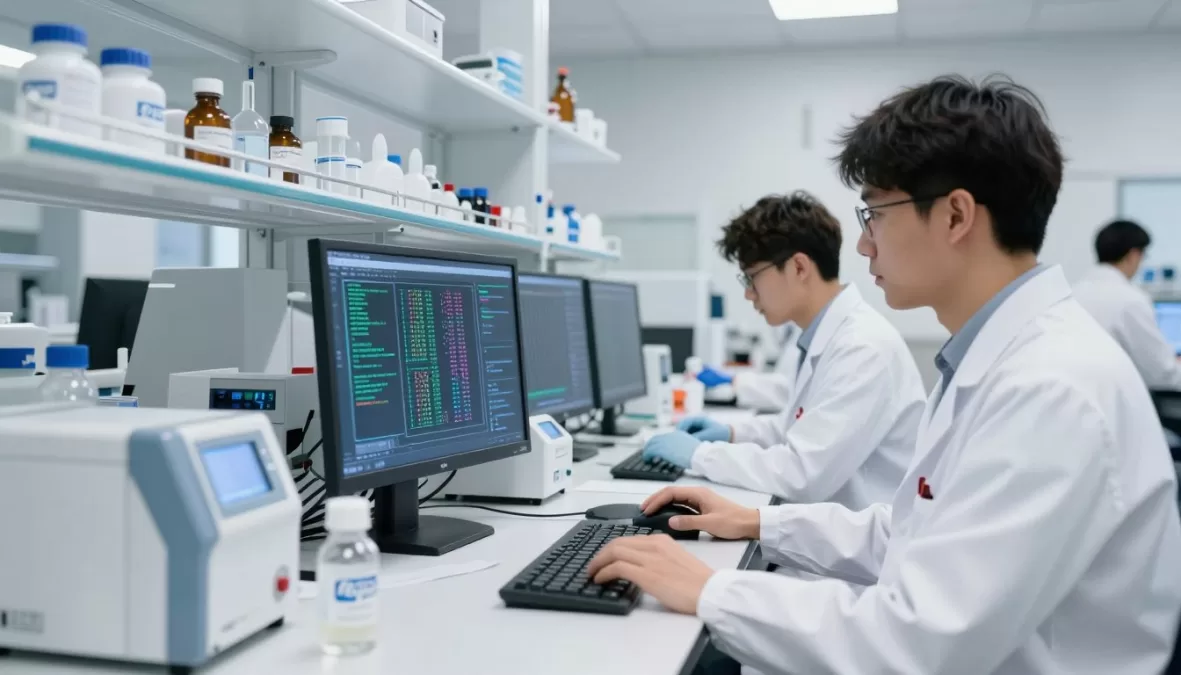 Pfizer research scientists working on next-generation mRNA technology