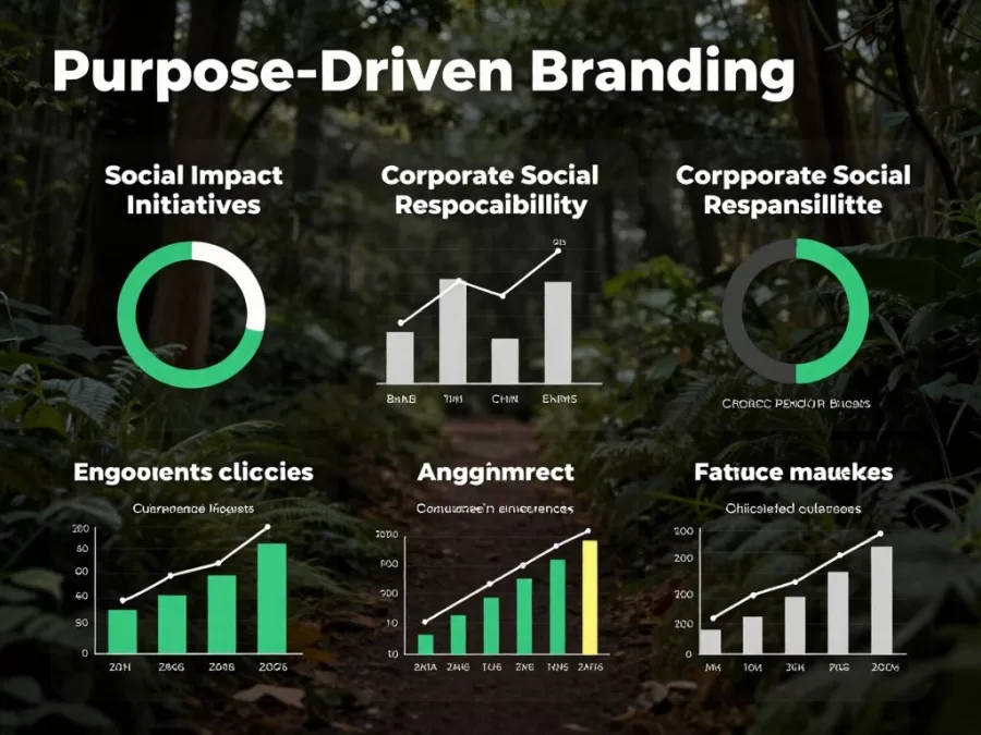Purpose-driven branding showing social impact initiatives and consumer response