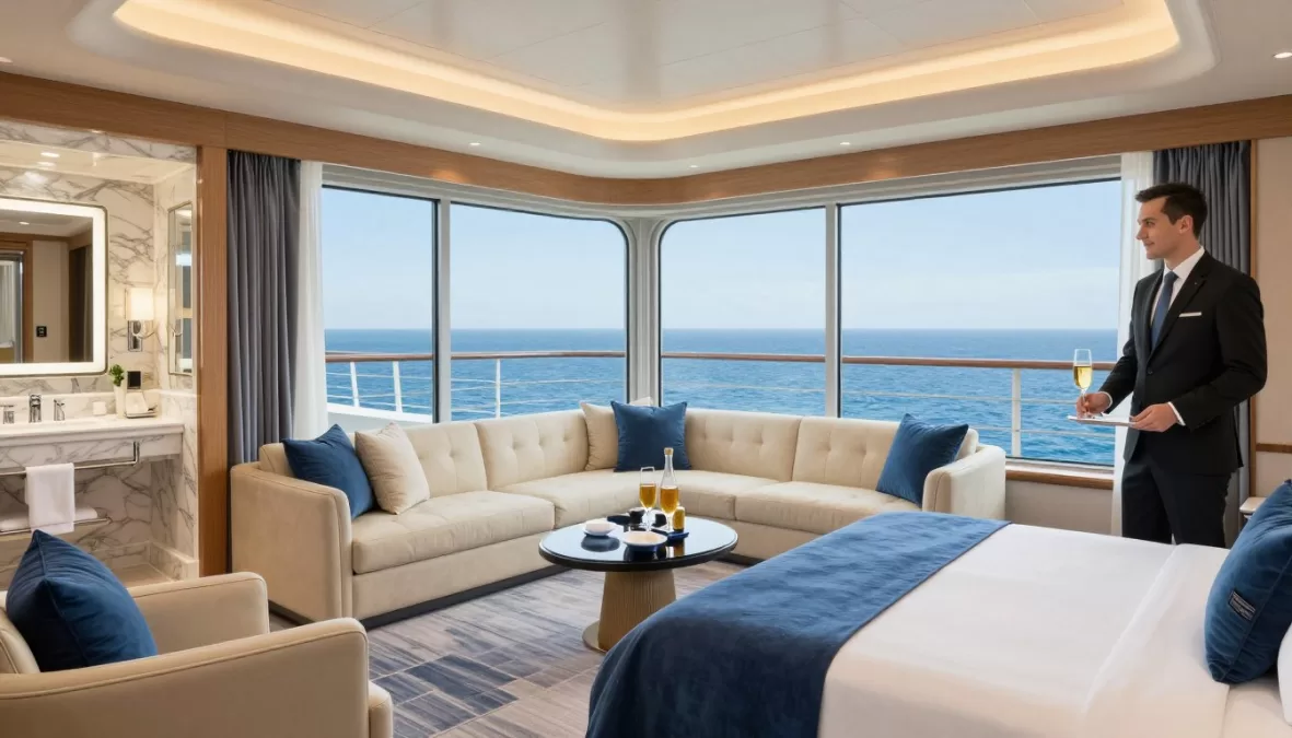 Regent Seven Seas Grandeur luxury suite with ocean view