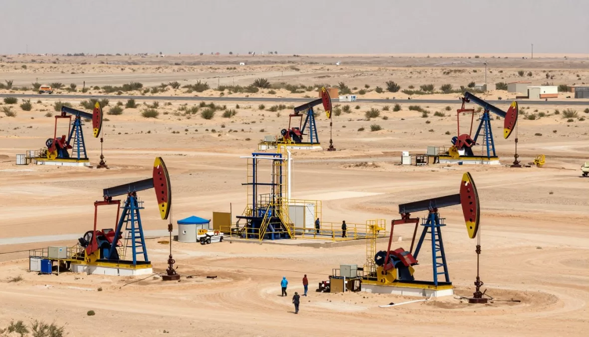 Rumaila oil field in Iraq, one of the world's largest oil fields
