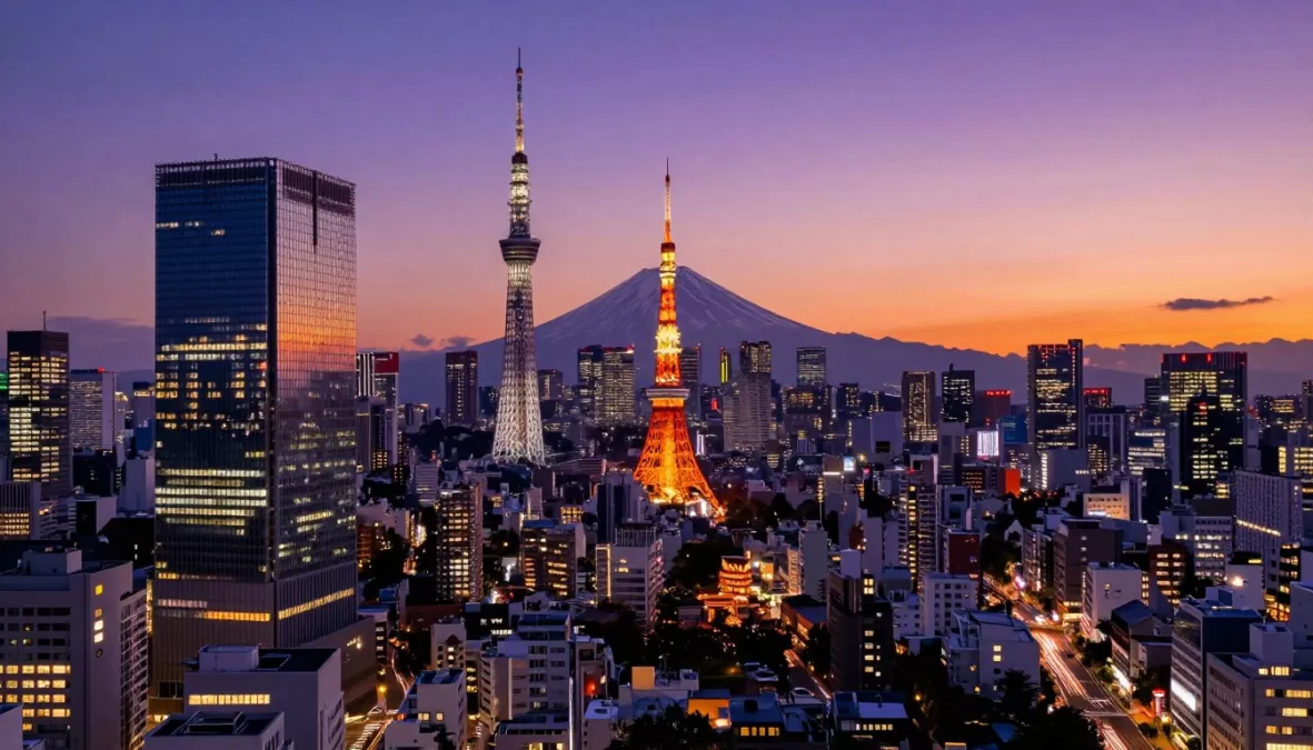 Tokyo skyline with Mount Fuji in the background, showing the world's most populated city in 2026