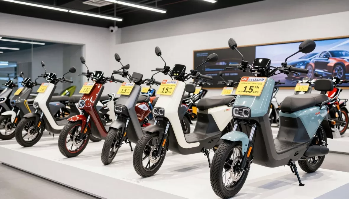Top 10 Electric Bikes in India Under 1.5 Lakh INR 2026 lineup on display
