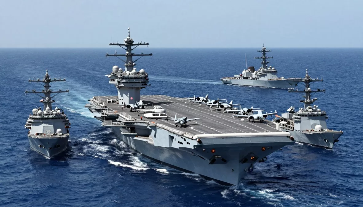 US Navy aircraft carrier strike group for Venezuela vs USA military comparison